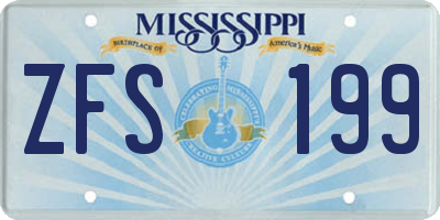 MS license plate ZFS199