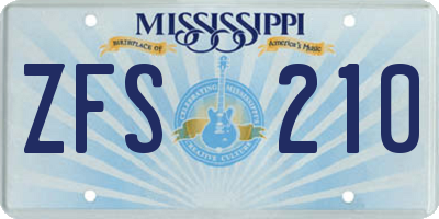 MS license plate ZFS210