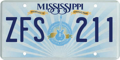 MS license plate ZFS211