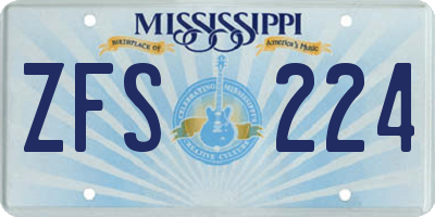 MS license plate ZFS224