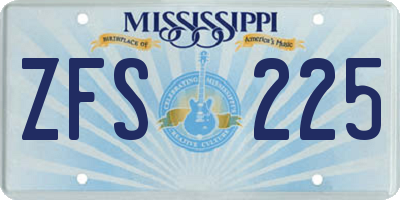 MS license plate ZFS225
