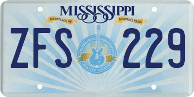 MS license plate ZFS229