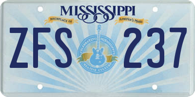 MS license plate ZFS237