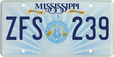MS license plate ZFS239