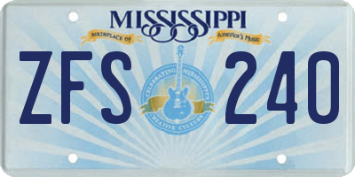 MS license plate ZFS240