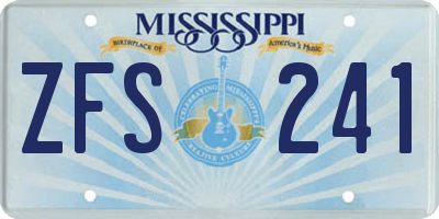 MS license plate ZFS241