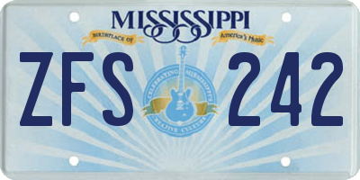 MS license plate ZFS242