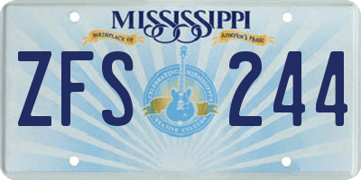 MS license plate ZFS244