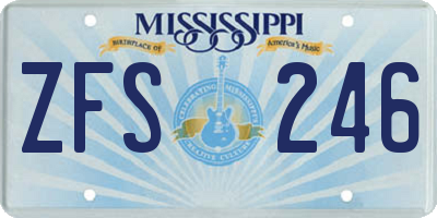 MS license plate ZFS246