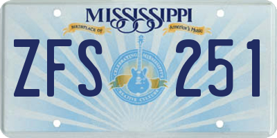 MS license plate ZFS251