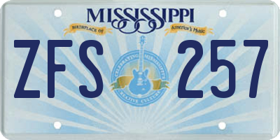 MS license plate ZFS257