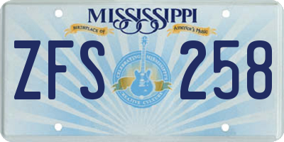 MS license plate ZFS258