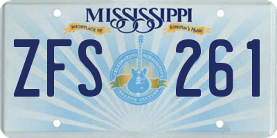 MS license plate ZFS261