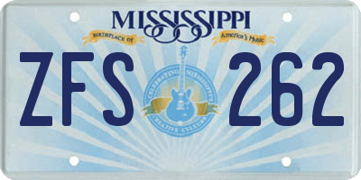 MS license plate ZFS262