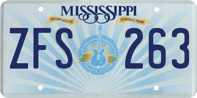 MS license plate ZFS263