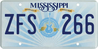 MS license plate ZFS266