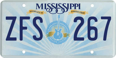 MS license plate ZFS267