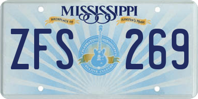 MS license plate ZFS269