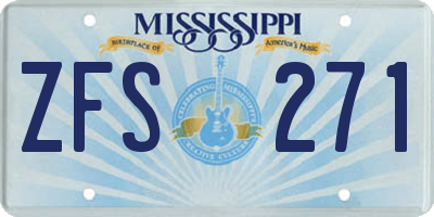 MS license plate ZFS271