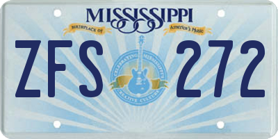 MS license plate ZFS272