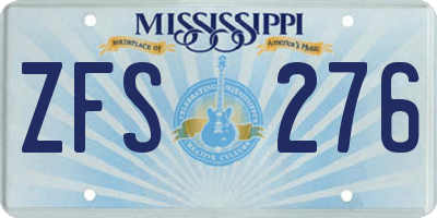 MS license plate ZFS276