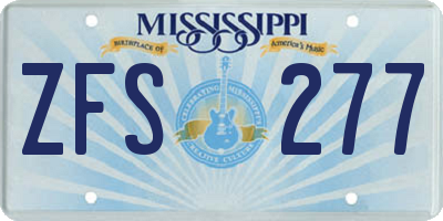 MS license plate ZFS277