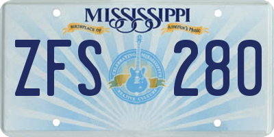 MS license plate ZFS280