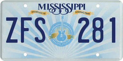 MS license plate ZFS281