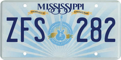 MS license plate ZFS282