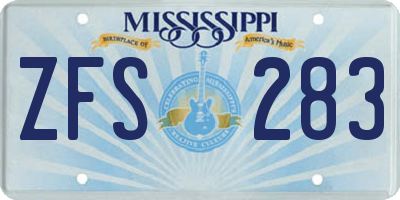 MS license plate ZFS283