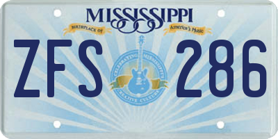 MS license plate ZFS286