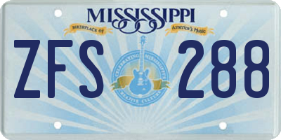 MS license plate ZFS288