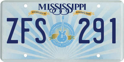 MS license plate ZFS291
