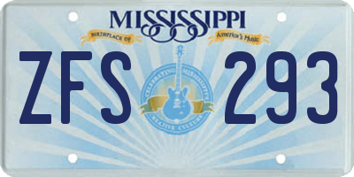 MS license plate ZFS293