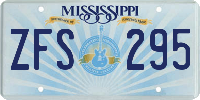 MS license plate ZFS295