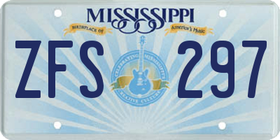 MS license plate ZFS297