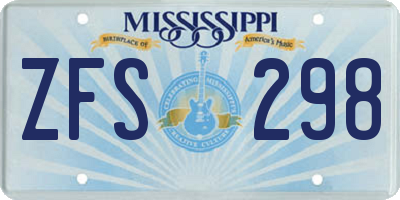 MS license plate ZFS298