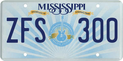 MS license plate ZFS300