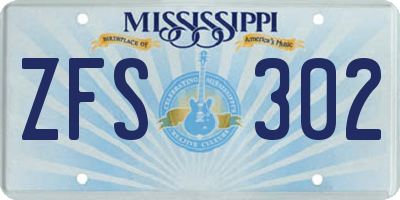 MS license plate ZFS302