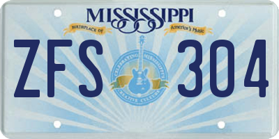 MS license plate ZFS304