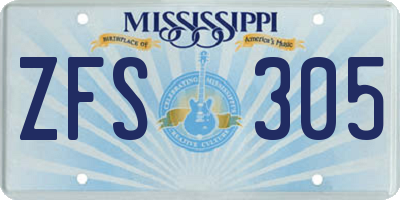 MS license plate ZFS305