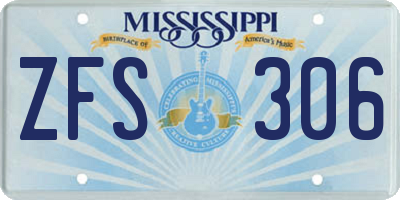 MS license plate ZFS306