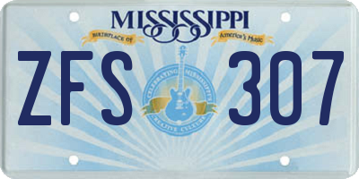 MS license plate ZFS307