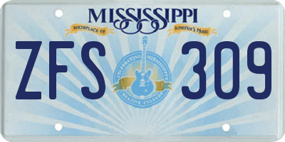 MS license plate ZFS309