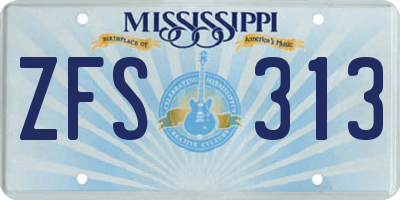 MS license plate ZFS313