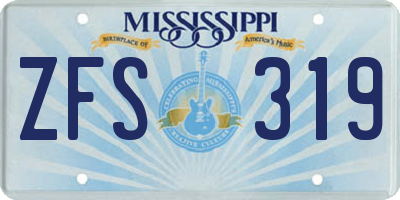 MS license plate ZFS319