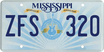 MS license plate ZFS320