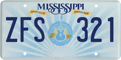 MS license plate ZFS321