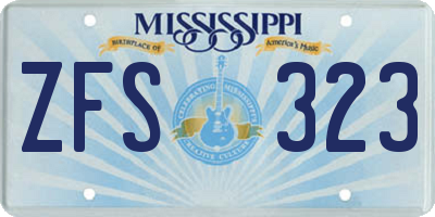 MS license plate ZFS323