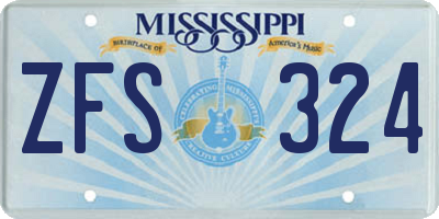 MS license plate ZFS324
